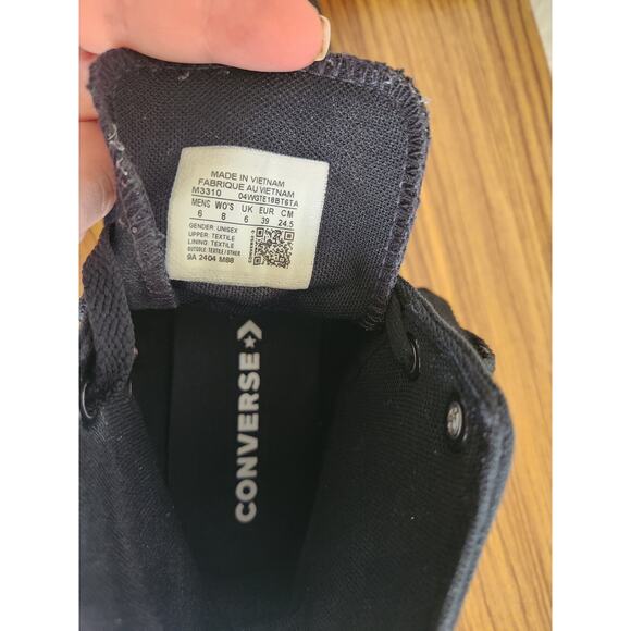 Black Converse High Tops Size 8 Women's - Picture 6 of 6